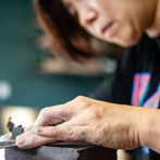 Hajeong Lee at work in her studio 2019